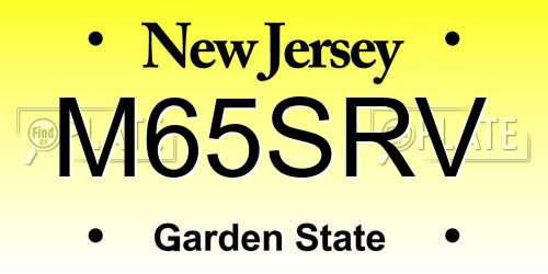 M65SRV New Jersey License Plate
