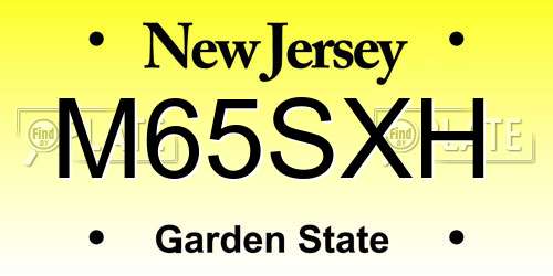 M65SXH New Jersey License Plate