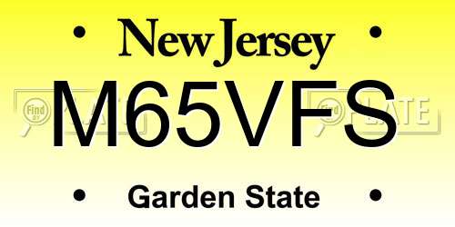 M65VFS New Jersey License Plate