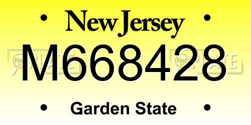M668428 New Jersey License Plate