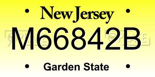 M66842B New Jersey License Plate