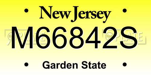 M66842S New Jersey License Plate