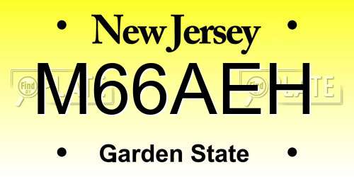M66AEH New Jersey License Plate