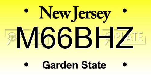 M66BHZ New Jersey License Plate
