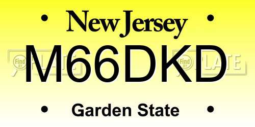 M66DKD New Jersey License Plate