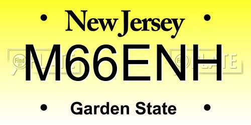 M66ENH New Jersey License Plate