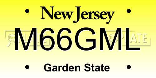 M66GML New Jersey License Plate