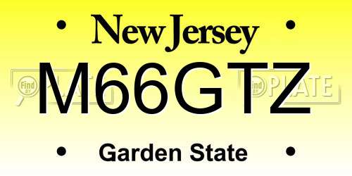 M66GTZ New Jersey License Plate