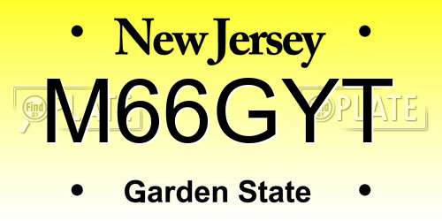 M66GYT New Jersey License Plate