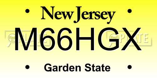 M66HGX New Jersey License Plate