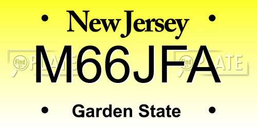 M66JFA New Jersey License Plate
