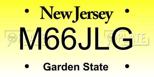 M66JLG New Jersey License Plate
