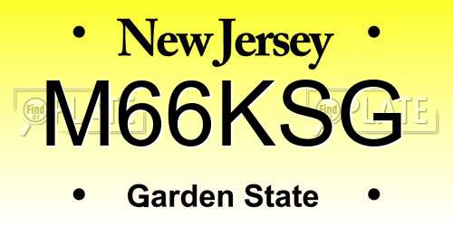 M66KSG New Jersey License Plate