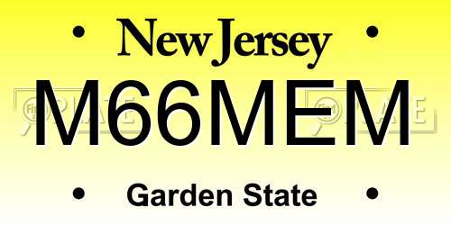 M66MEM New Jersey License Plate