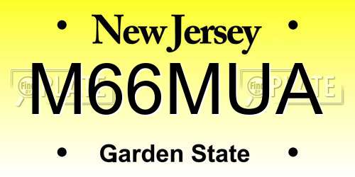 M66MUA New Jersey License Plate