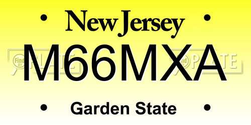 M66MXA New Jersey License Plate