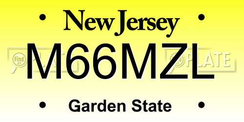M66MZL New Jersey License Plate