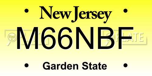 M66NBF New Jersey License Plate