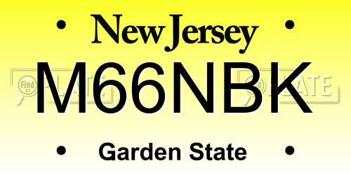M66NBK New Jersey License Plate