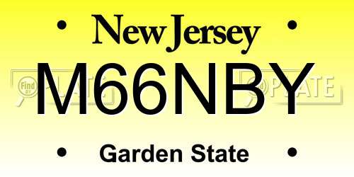 M66NBY New Jersey License Plate
