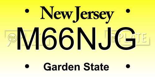M66NJG New Jersey License Plate