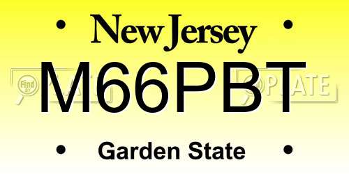 M66PBT New Jersey License Plate