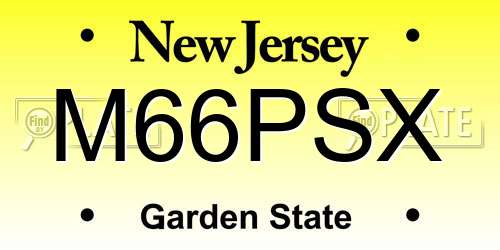 M66PSX New Jersey License Plate