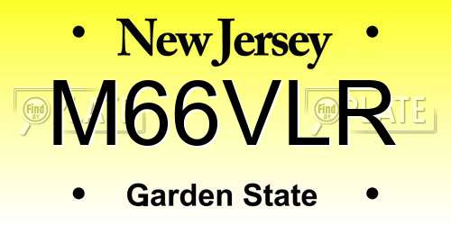 M66VLR New Jersey License Plate