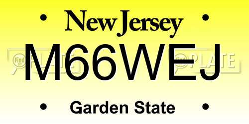 M66WEJ New Jersey License Plate