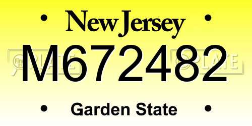 M672482 New Jersey License Plate