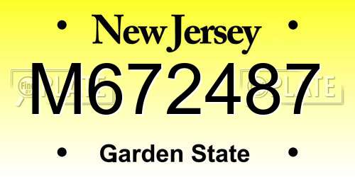 M672487 New Jersey License Plate