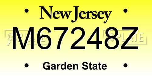 M67248Z New Jersey License Plate