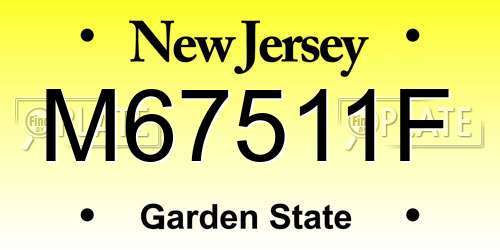 M67511F New Jersey License Plate