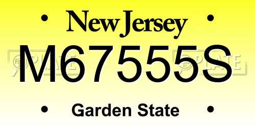 M67555S New Jersey License Plate