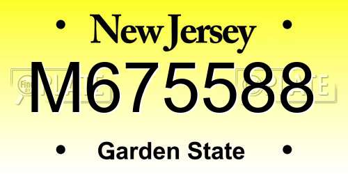 M675588 New Jersey License Plate
