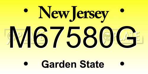 M67580G New Jersey License Plate