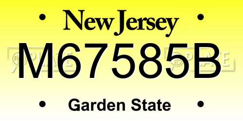 M67585B New Jersey License Plate