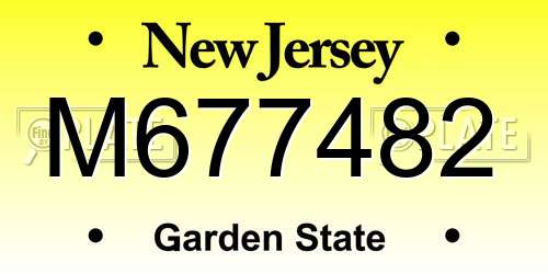 M677482 New Jersey License Plate