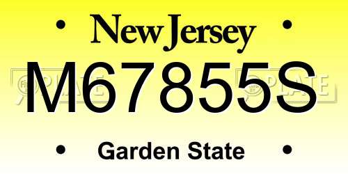 M67855S New Jersey License Plate