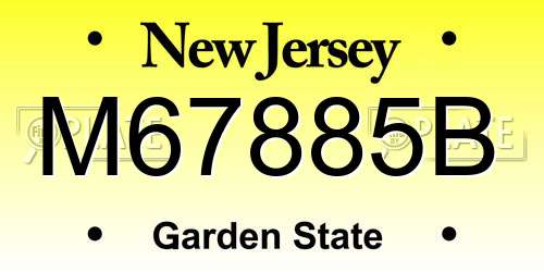 M67885B New Jersey License Plate