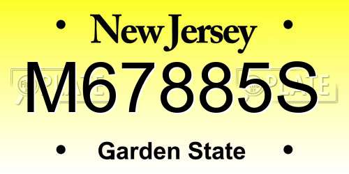 M67885S New Jersey License Plate