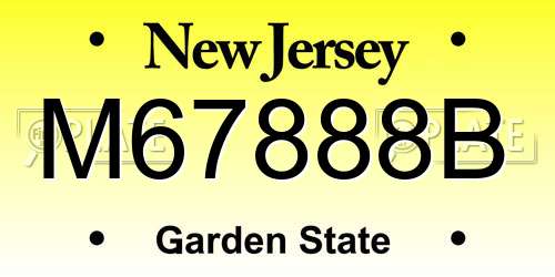 M67888B New Jersey License Plate