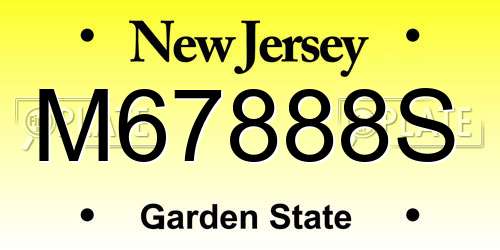 M67888S New Jersey License Plate