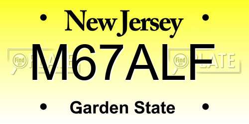 M67ALF New Jersey License Plate