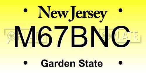 M67BNC New Jersey License Plate