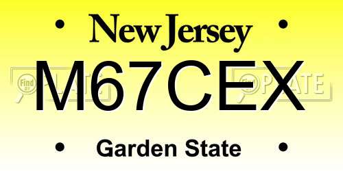 M67CEX New Jersey License Plate