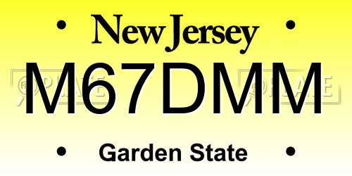 M67DMM New Jersey License Plate
