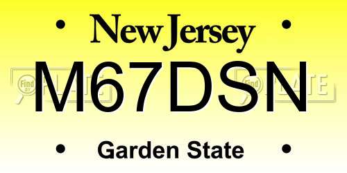 M67DSN New Jersey License Plate