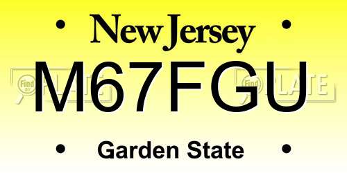 M67FGU New Jersey License Plate