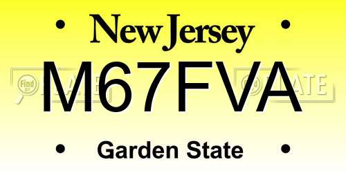 M67FVA New Jersey License Plate